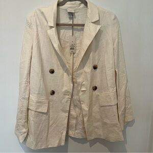 Target Linen Suit Set Blazer and Cropped Pants Medium NWT